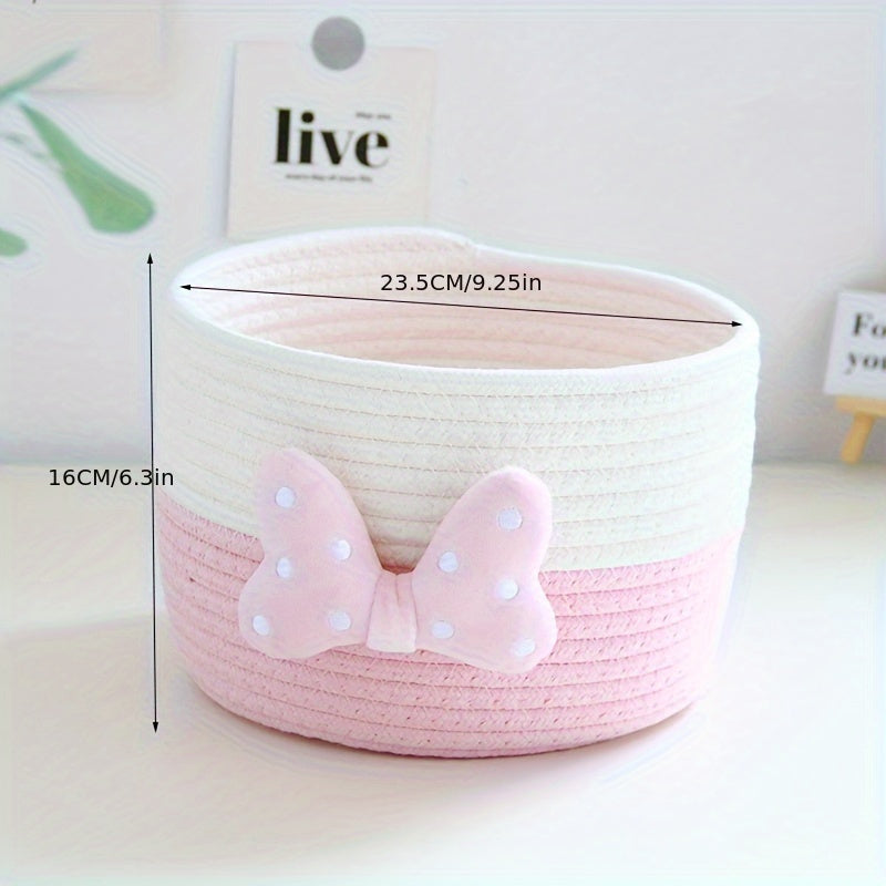 Ins-style Cute Home Storage Box, with Inner Pockets for Organizing Small Items and Cosmetics on the Entrance Table or as a Handmade Woven Basket