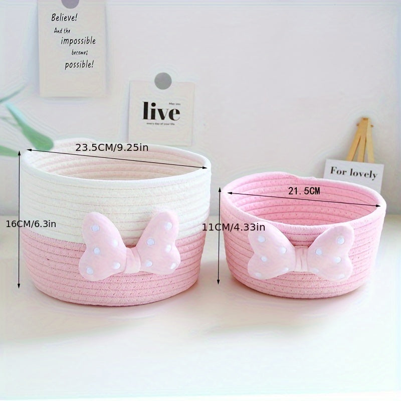 Ins-style Cute Home Storage Box, with Inner Pockets for Organizing Small Items and Cosmetics on the Entrance Table or as a Handmade Woven Basket