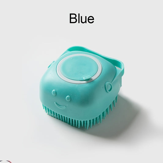 Gentle Silicone Pet Brush For Dogs And Cats - Massages And Cleans With Built-In Shower Gel Dispenser