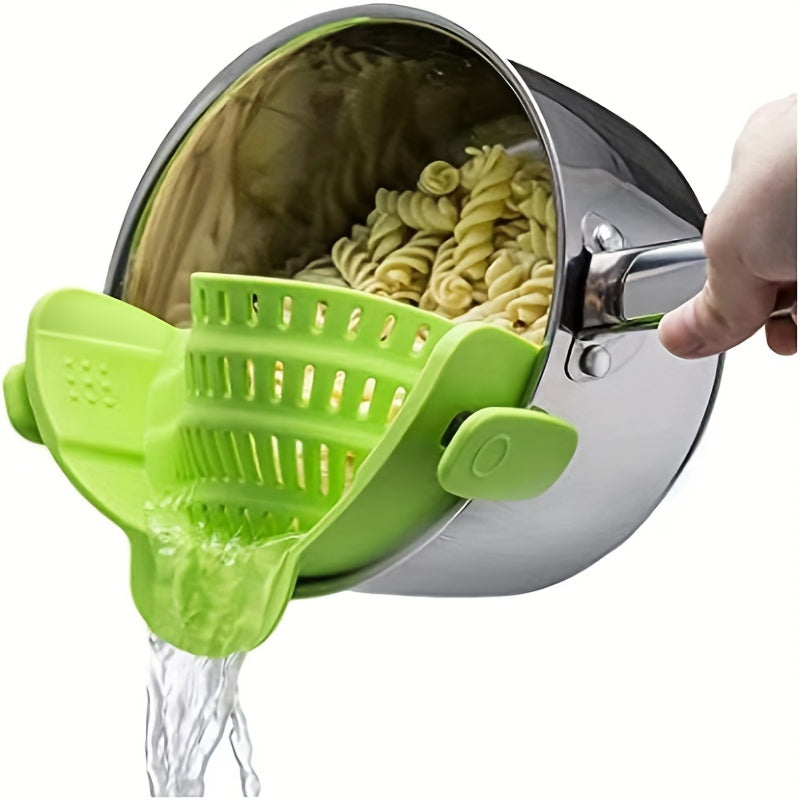 Effortless Cooking with this Adjustable Silicone Pot Strainer and Pasta Strainer - The Perfect Kitchen Gadget!