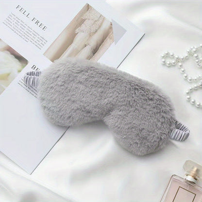 1PCS Solid Color Plush Eye Mask Sleeping Eye Mask Soft And Skin-friendly, Blackout Eye Mask Reduce Fatigue, For Daily Use, 19.99cm*10.01cm Travel Essentials