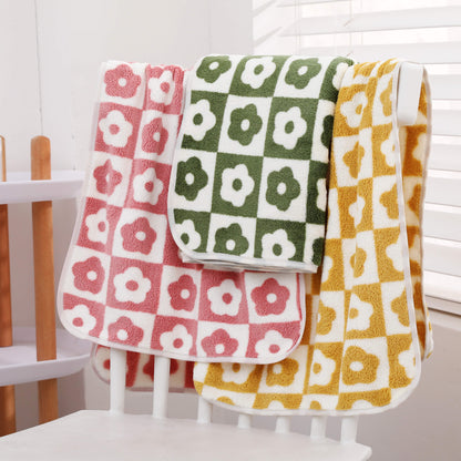 3pcs Plum Blossom and Soft Coral Fleece Household Towels - Soft and Absorbent Face, Wash, and Hand Towels - 34.8x74.93cm, Bathroom Accessory