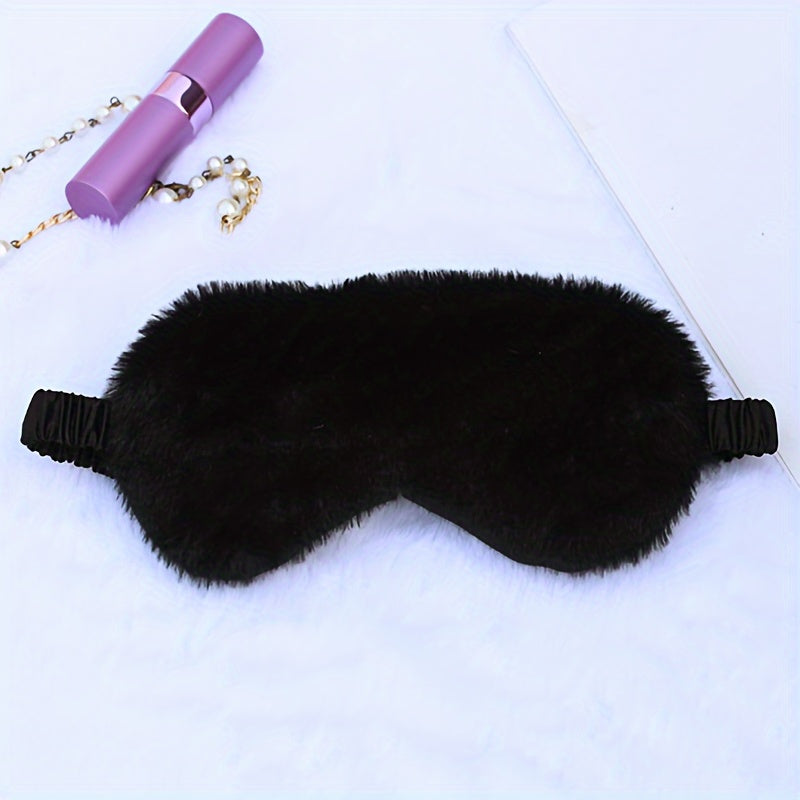 1PCS Solid Color Plush Eye Mask Sleeping Eye Mask Soft And Skin-friendly, Blackout Eye Mask Reduce Fatigue, For Daily Use, 19.99cm*10.01cm Travel Essentials