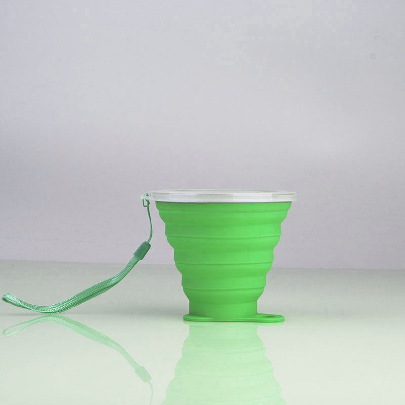 Collapsible Silicone Travel Cup with Lid - Portable and Reusable Drinking Cup for Camping, Hiking, and Outdoor Activities