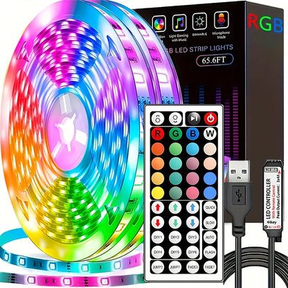 10m 20m Led Strip Lights with 44 Key Remote Control RGB Tape Led Wall Room for Home Bedroom Party Decor TV Backlight