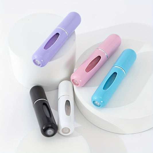 5pcs Mixed Color Refillable Perfume Bottles - Portable Travel Pack with 5ml Capacity, Reusable Bottom, and Refillable Design for Easy On-The-Go Fragrance Application - Perfect for Travel, Gym, or Office Essentials
