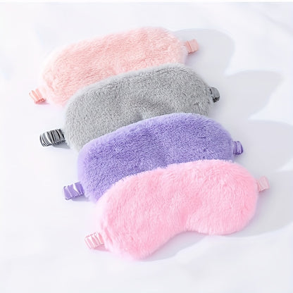1PCS Solid Color Plush Eye Mask Sleeping Eye Mask Soft And Skin-friendly, Blackout Eye Mask Reduce Fatigue, For Daily Use, 19.99cm*10.01cm Travel Essentials