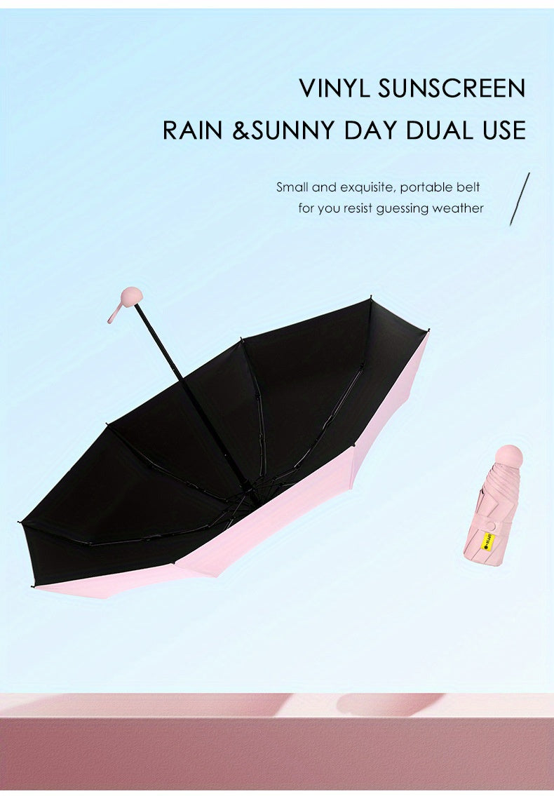 Mei Qi Lin Compact 6-Rib Mini Umbrella - High-Quality, Foldable Sun Protection with Stylish Design
