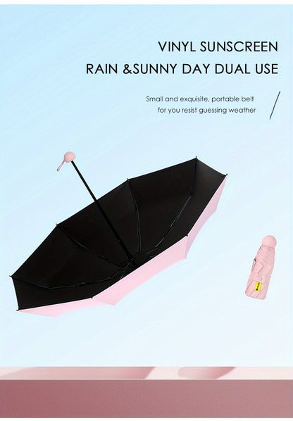 Mei Qi Lin Compact 6-Rib Mini Umbrella - High-Quality, Foldable Sun Protection with Stylish Design