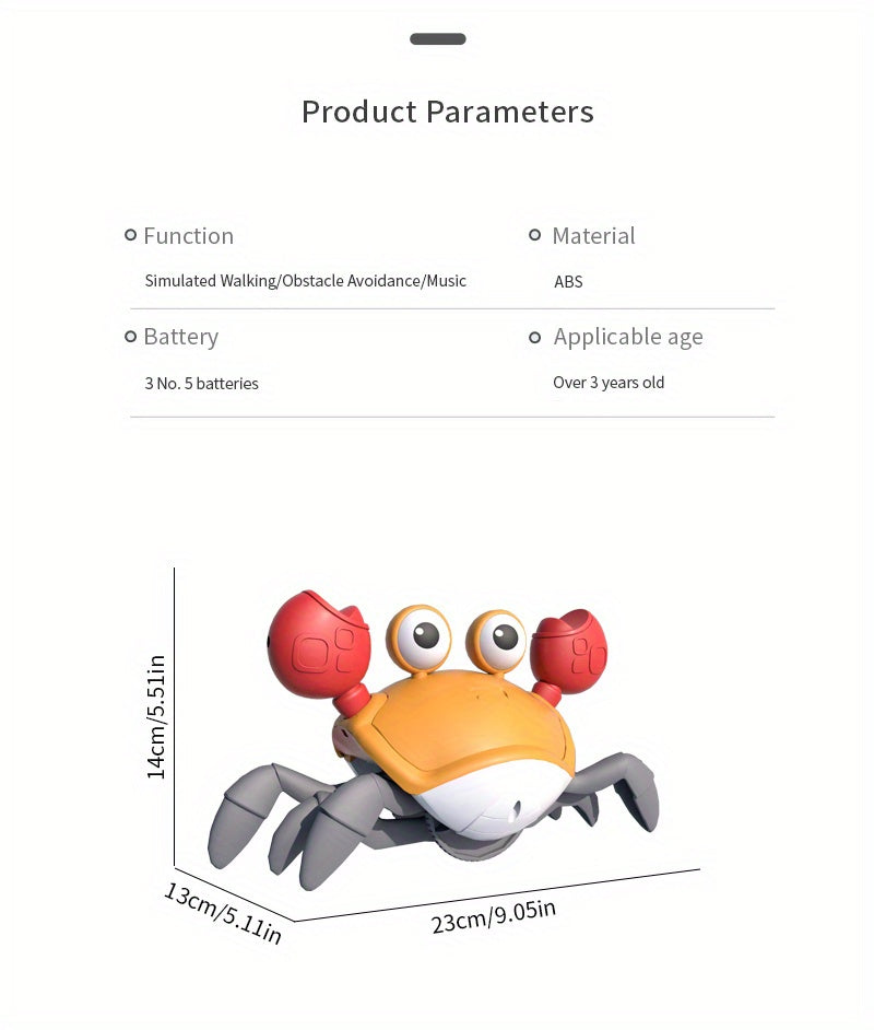 Crawling Crab Baby Toy Gift Tummy Time Toys Walking Dancing Cute Essentials Electric Induction Sensory Stuff Moving Babies Crabs With Light Up Music For Toddler Boys Girls Items Interaction Gadgets