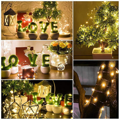 1pc 118in/197in/394in/787in, 30/50/100/200LED, Outdoor String Lights, Christmas Star Lights, Battery Powered (Not Included), DIY LED Fairy String Light, Copper Wire Light, Holiday Lighting Garland For Christmas Wedding Party