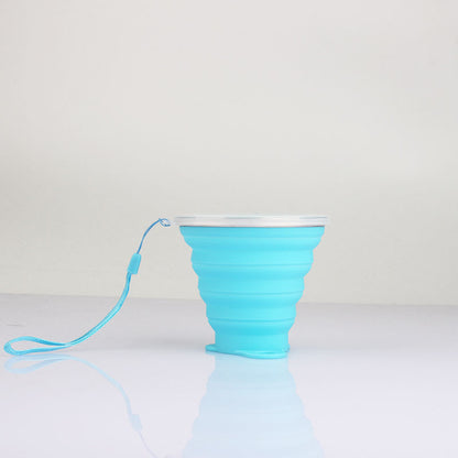 Collapsible Silicone Travel Cup with Lid - Portable and Reusable Drinking Cup for Camping, Hiking, and Outdoor Activities
