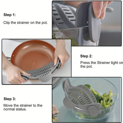 Effortless Cooking with this Adjustable Silicone Pot Strainer and Pasta Strainer - The Perfect Kitchen Gadget!