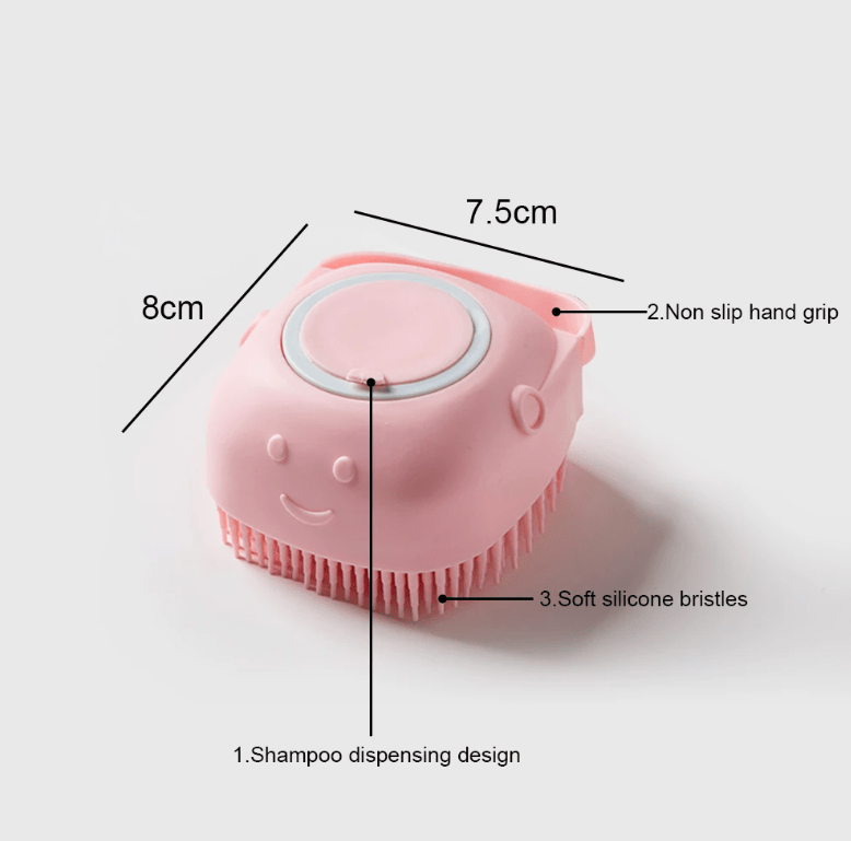 Gentle Silicone Pet Brush For Dogs And Cats - Massages And Cleans With Built-In Shower Gel Dispenser