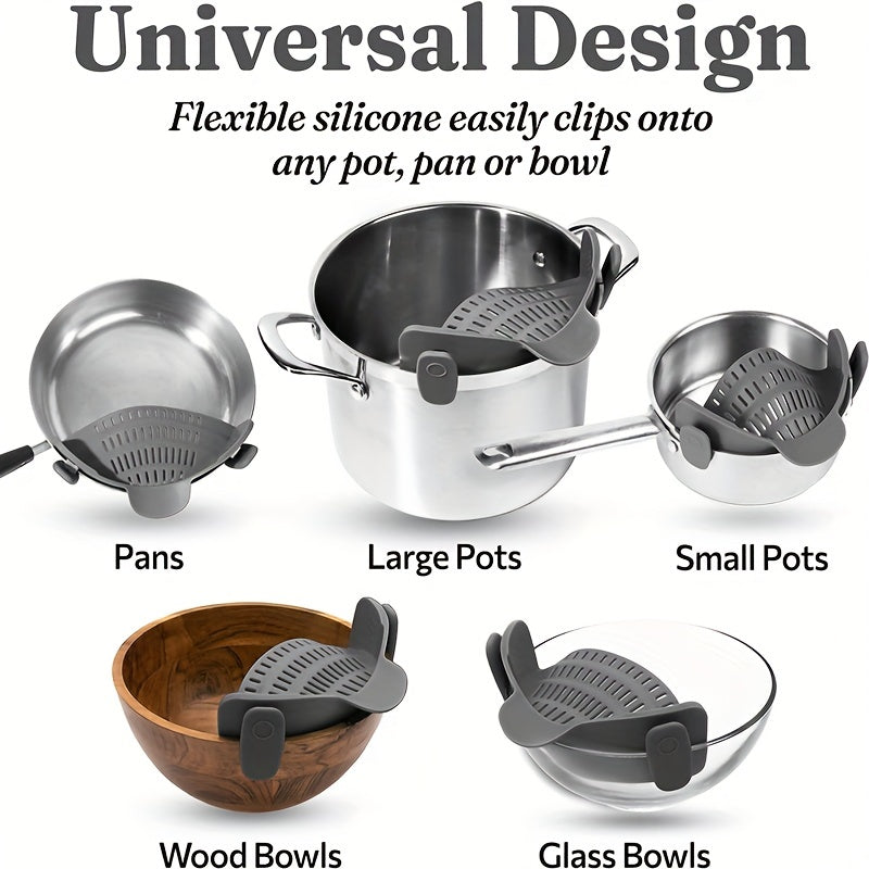 Effortless Cooking with this Adjustable Silicone Pot Strainer and Pasta Strainer - The Perfect Kitchen Gadget!
