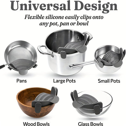 Effortless Cooking with this Adjustable Silicone Pot Strainer and Pasta Strainer - The Perfect Kitchen Gadget!