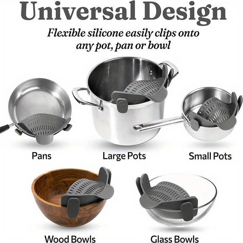 Effortless Cooking with this Adjustable Silicone Pot Strainer and Pasta Strainer - The Perfect Kitchen Gadget!