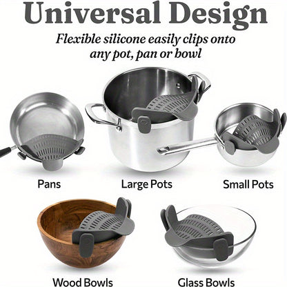 Effortless Cooking with this Adjustable Silicone Pot Strainer and Pasta Strainer - The Perfect Kitchen Gadget!