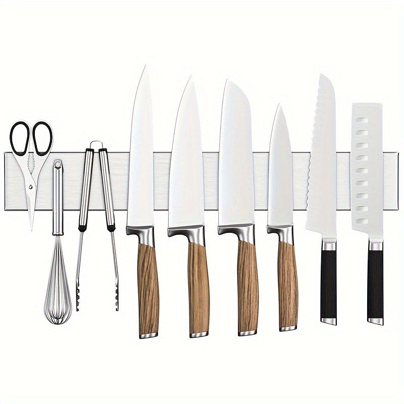 1pc Stainless Steel Stronghold Magnetic Knife Holder - Space-Saving Wall Strip for Kitchen Utensils, Apartment Essentials, and Back to School Supplies - Perfect for College Dorm Organization and Easy Meal Prep
