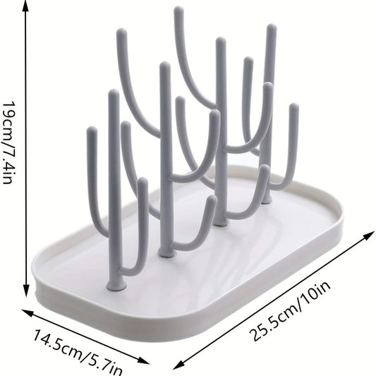 Space-Saving Cactus-Inspired Youngsters Bottle Drying Rack with Base - Holds Multiple Bottles, Teats, Cups & Pump Parts, Durable Material, Ideal for Organizing Parenting Essentials
