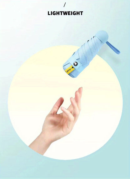 Mei Qi Lin Compact 6-Rib Mini Umbrella - High-Quality, Foldable Sun Protection with Stylish Design