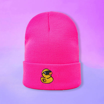 Embroidered Yellow Duck Knit Hat For Women Valentines Gifts