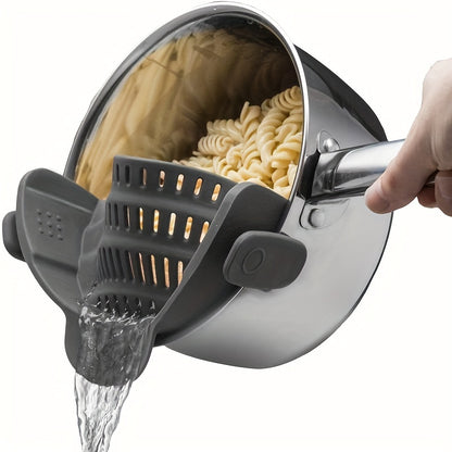Effortless Cooking with this Adjustable Silicone Pot Strainer and Pasta Strainer - The Perfect Kitchen Gadget!
