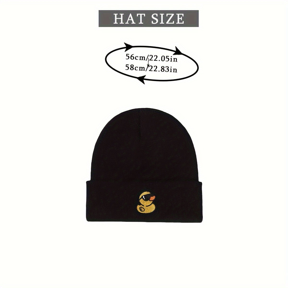 Embroidered Yellow Duck Knit Hat For Women Valentines Gifts