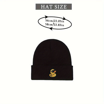 Embroidered Yellow Duck Knit Hat For Women Valentines Gifts
