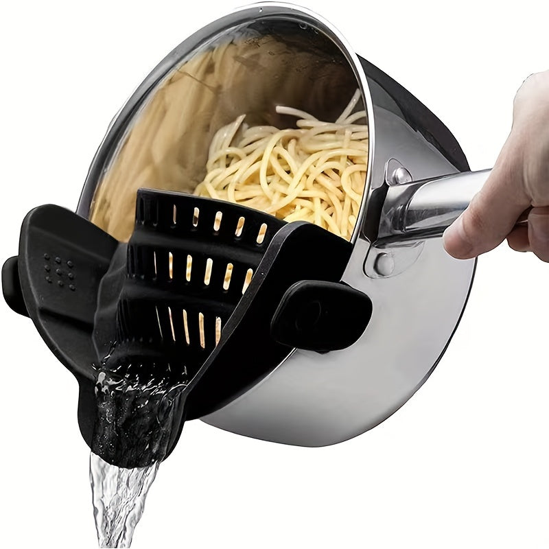 Effortless Cooking with this Adjustable Silicone Pot Strainer and Pasta Strainer - The Perfect Kitchen Gadget!